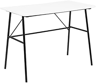 Amazon Brand - Movian Desk, Matte-White Wood Top and Black Base, 100 x 55 x 75 cm