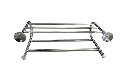 Wall Mounted Towel Rack,Silver, 57.5(W)x30(D)x19(H) cm - Image 4
