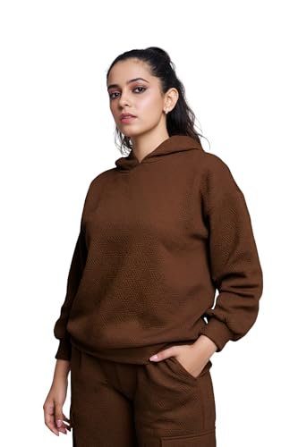 Image of GRECIILOOKS Co-ord Set for Women Stylish | Warm Hooded Hoodie & Pant Set | Winter Wear Womens Dress | Casual Travel & Loungewear Outfit | Oversized Loose Fit Winter Hoodie set