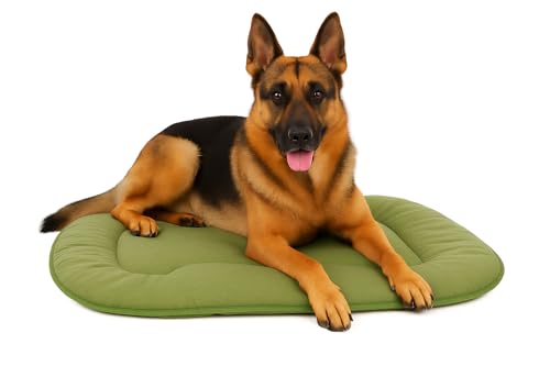 Flamingo Hundekissen - Katzenkissen - Hundekissen oval - Hundekissen Grosse Hunde 97 x 61 cm Hundekissen Firenze Dünn Oval Grün