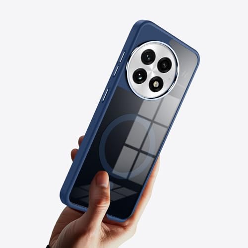Image of KARWAN Translucent Hybrid Back Case Cover Compatible with Oneplus 13R Shockproof Case with Camera Protection, N52 Magnet Cover Case with Magnetic MagEaze Wireless Charging Cover (Blue)