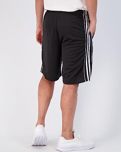 Real Essentials 3 Pack: Men’s Mesh Basketball & Athletic Performance Gym Shorts with Pockets (S-3X)3