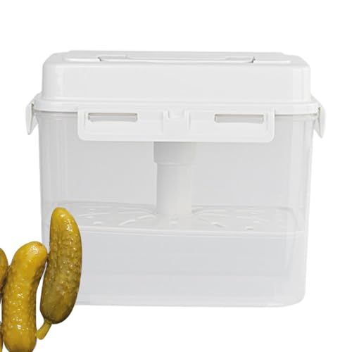 Containers - 4/5L Airtight Box, Press Fermentation Container | Press Fermentation Storage Container with 4 Side Locking, Sauerkraut Fermentation Tank for Refrigerators