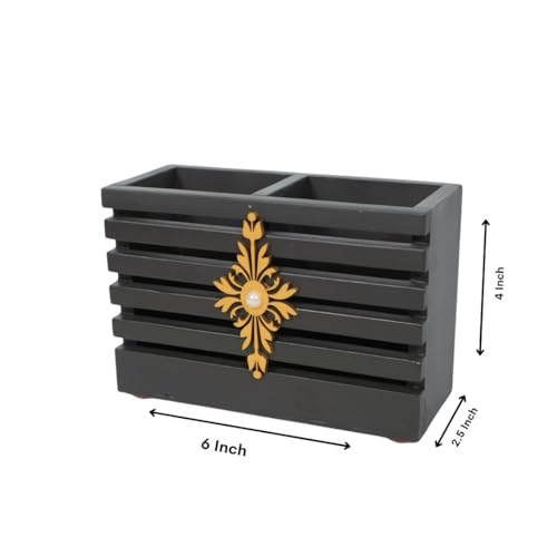 Image of Decorative Embossed Design Pencil and Pen Stand | Desk Organizer for Stationery Storage | Suitable for Office Desk, Study Table, Home and Workspace Use (Design 16)
