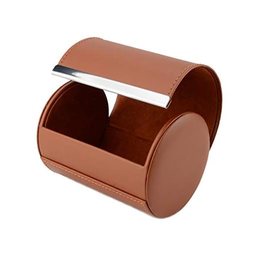 Iristide Neck Tie Box Formal Cylinder Men's Classy Necktie Travel Storage Case (Light Brown)