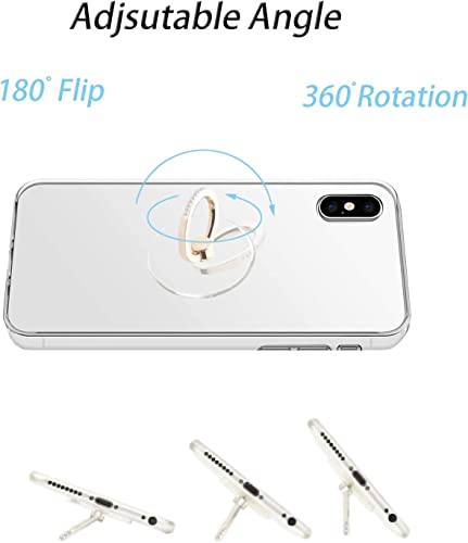 Image of KolorFish Transparent Phone Ring Stand Holder Mobile Phone Ring Holder Finger Grip 360 Degree Rotation (Bling Gold Transparent Round)
