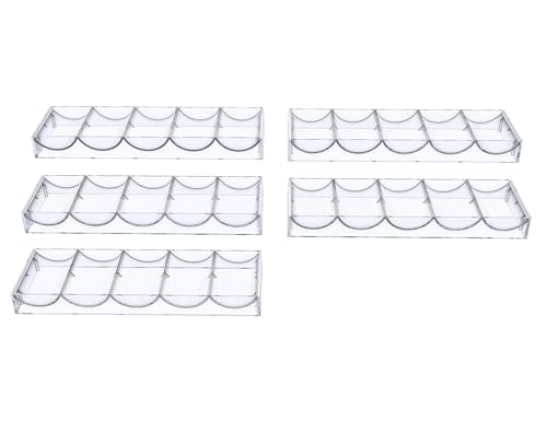 Gatherchuan Acrylic Poker Chip Tray Rack Without Lid for 100 Standard Casino Chips,Tray Rack Chip Storage Display Case for Texas Hold'em, Blackjack,Gambling, Poker Clubs,Clear