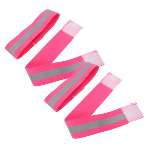 JOINPAYA 4Pcs Reflective Safety Bands for Night Running Stretchable Elastic Reflective Belt for Enhanced Visibility Low Light Conditions for Outdoor Exercise and Sports