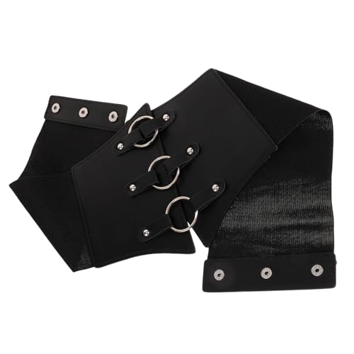 VANZACK Vintage Corset Belt Wide Elastic Waist Cincher Imitation Leather Retro Renaissance Style for Dresses Shirts Cosplay Steampunk