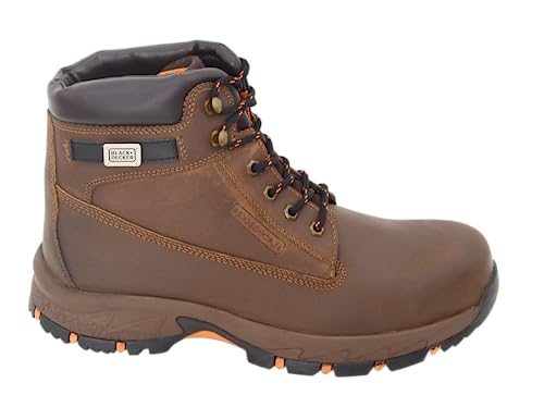 Image of BLACK+DECKER High Ankle Brown Safety Shoes for Men | Double Density | Fiber Toe | Water Repellent, High Breathability & Sweat Absorption | BXWB0162IN