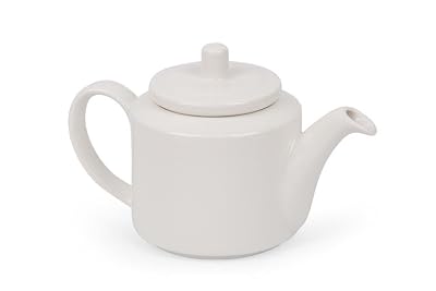 Mirakii White Porcelain 1000 ml Kettle/Tea Pot 1 Piece with Lid and Handle 1 Piece, Perfect for Milk, Tea, or Coffee