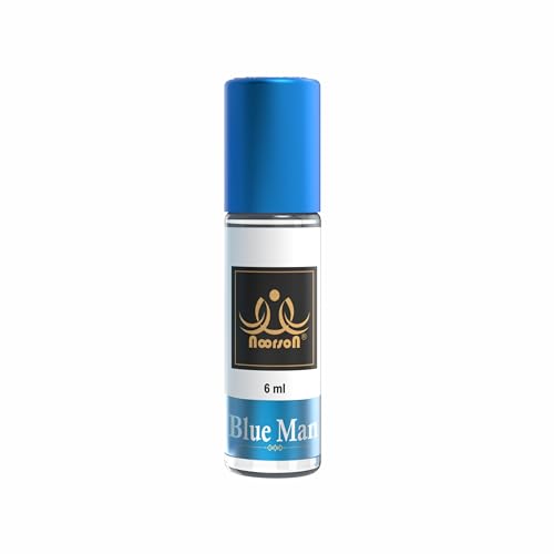 Image of Blue Man Attar 6ml - Long Lasting Alcohol-Free Perfume Oil for Men | Premium Fresh Aqua Fragrance | Roll-On Ittar for Daily Wear, Office & Special Occasions