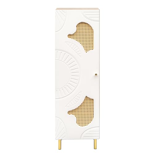 Image of Rocco Exotica Premium Shoe Cabinet | Engineered Wood Shoe Rack with Rattan Design and Soft Close Doors| Store Books, Crockery, Files or Shoes | Scratch Resistant Matte Finish (12 Pair)