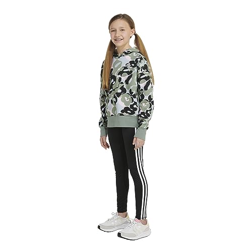 adidas Girls' Gradient Fleece Pullover Hoodie, Silver Green Camo, Small4