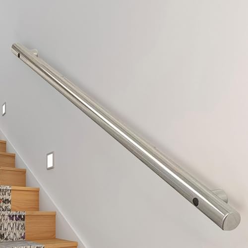 Main courante d'escalier en acier inoxydable avec kit de support de rampe mural