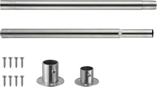 Ausziehbare Kleiderstange, 38-137cm Garderoben-Stange der Kleiderbügel aus Edelstahl Verstellbarer Kleiderschrank Kleiderstange für Schlafzimmer/Silber