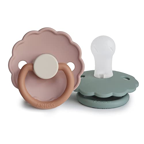 Image of FRIGG Daisy SilkySoft Silicone Baby Pacifier | Made in Denmark | BPA-Free (Biscuit /Lily Pad, 0-6 Months)