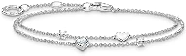 THOMAS SABO Armband mit Herzen und weiße Steine silber 925 Sterlingsilber