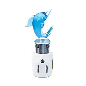 COTA Global Dolphin Night Light - Home Décor Wall Plug in Night Light with Switch, Unique Decorative Hand Made LED Glass… 31+YONYNWKL. SS280