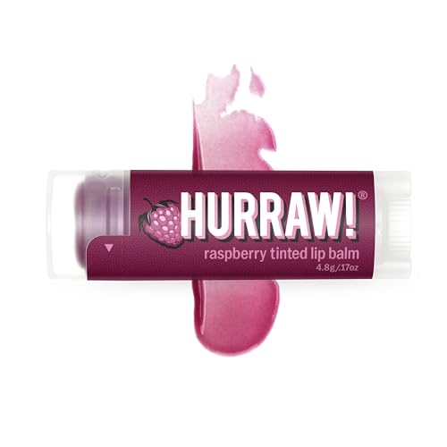 Hurraw! Raspberry Tinted Lip Balm: (Sheer Berry Tint) Organic, Certified Vegan, Cruelty and Gluten...