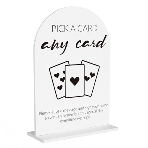 Playing Cards Guest Sign, Wedding Guest Book Desk Decor, Wedding Engagement Bridal Shower Reception Party Table Desk Acrylic Decor