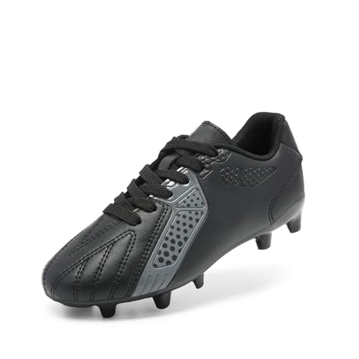 DREAM PAIRS Boys Hz19006k Soccer Football Cleats Shoes Black Dark Grey Size 1 M US Little Kid