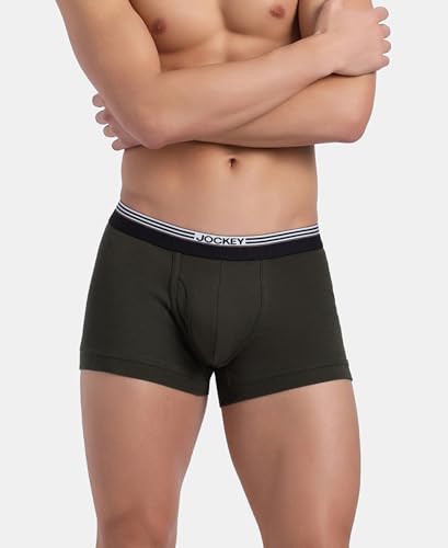 Image of Jockey UI22 Men Super Combed Cotton Rib Trunk with Ultrasoft Waistband