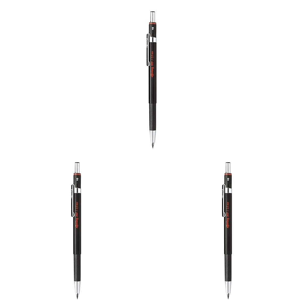 Rotring 300 Mechanical Pencil 2.0mm - Black Barrel (Pack of 3)