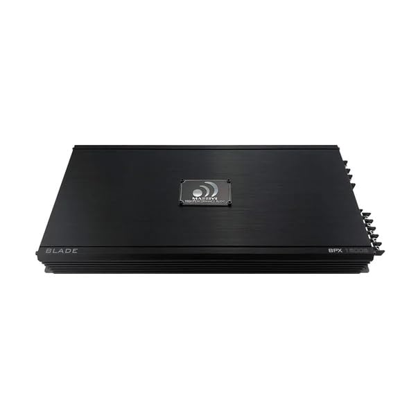 Massive Audio BPX1500.5 5-Channel Amplifier | 80W RMS x4 + 500W RMS Sub Channel, 2-Ohm Stable, Full Range Class D, Compact Car Audio Amp with Built-in OEM Integration & High-Level Inputs