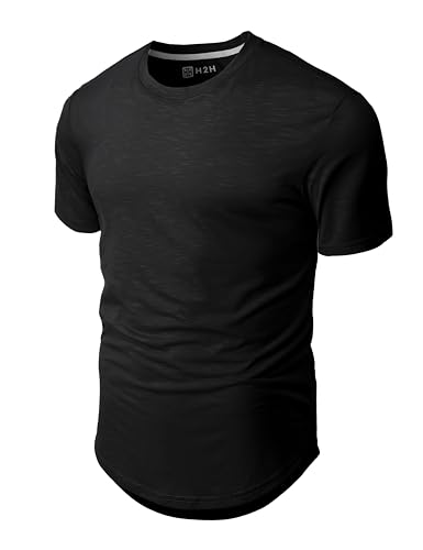 H2H Mens Casual T Shirt Long/Short Sleeve T Shirt Muscle Gym Workout Athletic Tee