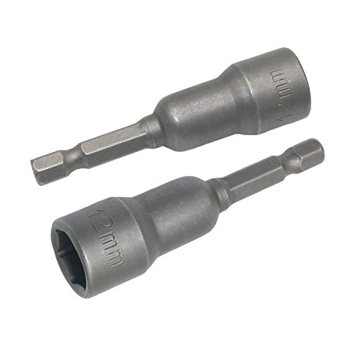 Hex Shank Magnetic Nut Driver Power Screw Drill Bits Socket Wrench Tools 2Pcs (12mm)