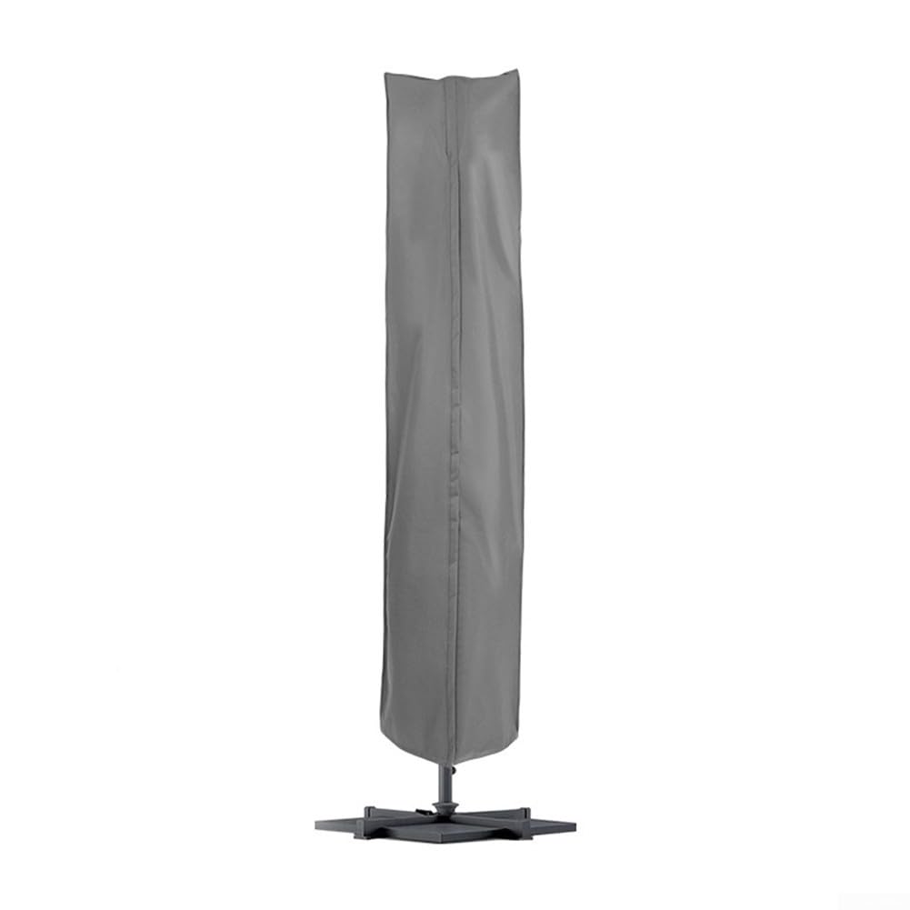 UrbanHui Cantilever Umbrella Cover 600D Heavy Duty Waterproof Protection Case for Purple Leaf Offset Patio Garden Parasol Grey 260x74x50cm