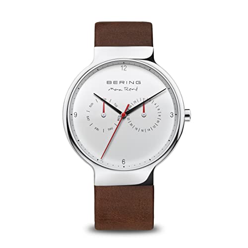 BERING 15542-504 Reloj de cuarzo para hombre con caja de acero inoxidable plateado de 42...