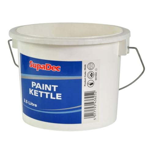 Image of SupaDec Paint Kettle – 2.5L | Premium Plastic Paint Kettle & Mixing Bucket | Durable Paint Container | Lightweight Paint Bucket Container for Emulsion – Gloss – Varnish & Decorating Projects
