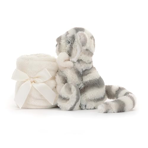 Jellycat Bashful Snow Tiger Soother Stuffed Animal, 13.5 inches- Security Blanket & Lovey for Babies - Baby Gift - Image 3
