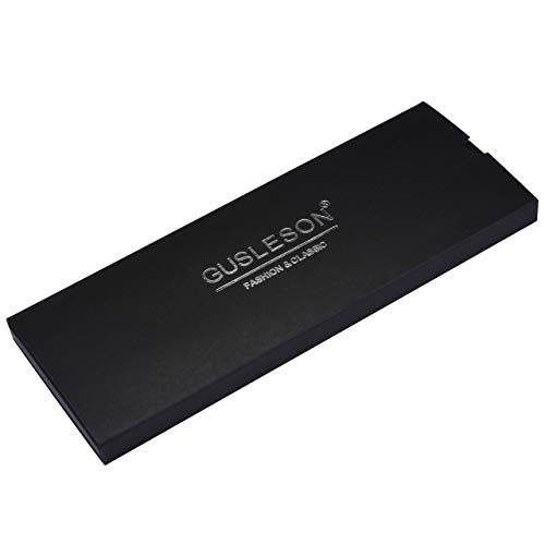 Image of GUSLESON 3.15 inch（8cm） Solid Color Necktie and Pocket Square Cufflinks Sets For Men + Gift Box