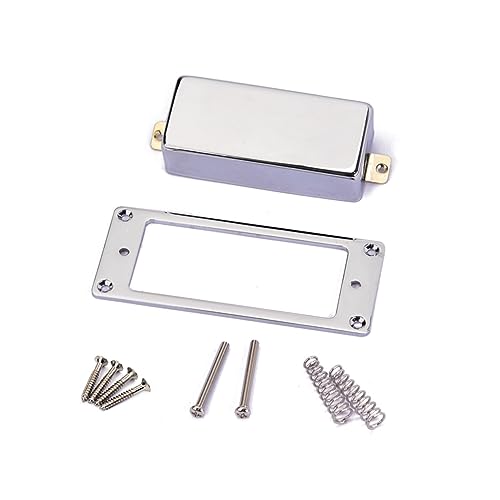 COSMEVIVI セット ハムバッカーカバー ギターピックアップカバー エレキギターのピックアップ コロドイルシルバー シルバーデン ベース フレーム Silver