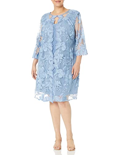 Image of Alex Evenings Womens Midi Scoop Neck Shift Dress with Jacket (Petite and Regular)