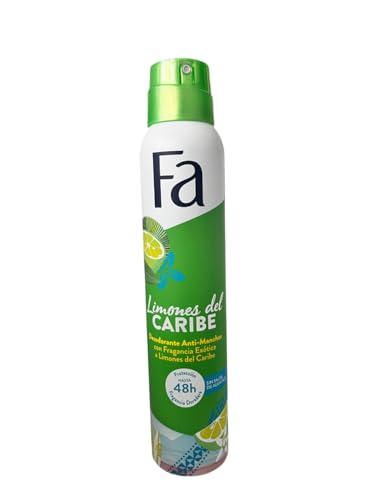 Fa - Desodorante Spray Limones del Caribe - 48h de protección -...