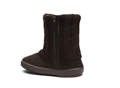 Image of REDVOLUTION Kids Boots Toddler Girls Cute 2 Buttons || Rhinestone Faux Fur Suede Knitting Shoe