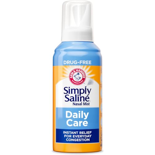 ARM & HAMMER Simply Saline Nasal Care Daily Mist 4.5oz – Instant Relief for Every Day Congestion – One 4.5oz Bottle