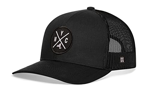 HAKA State City Trucker Hat for Men & Women, Adjustable Baseball Hat, Mesh Snapback, Sturdy Outdoor Black Golf Hat