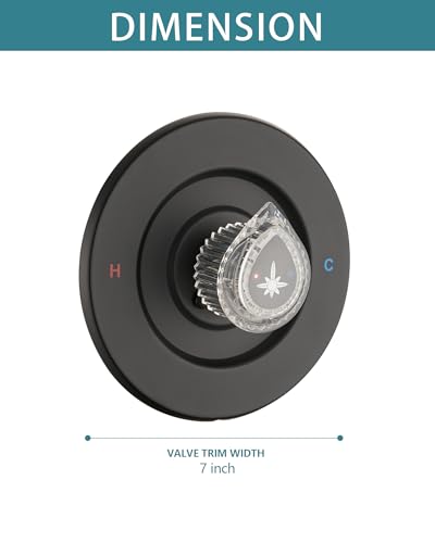 Image of Shower Faucet Trim Kit Compatible with Moen Fit Chateau Valve Only, Pull-on Push-off Design Knob Handle, Matte Black