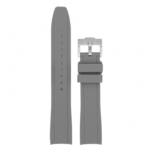 Correa de silicona de 20mm gris con extremo curvado universal