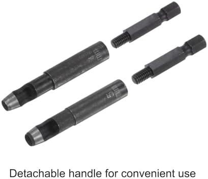 HARFINGTON Leather Hollow Punch Set 1/4 Hex Shank for Drills, 4mm 5mm Dia Rotary Hole Punches for Thick Fabrics Leathercraft Working