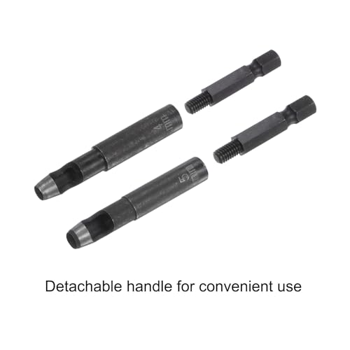 HARFINGTON Leather Hollow Punch Set 1/4 Hex Shank for Drills, 4mm 5mm Dia Rotary Hole Punches for Thick Fabrics Leathercraft Working