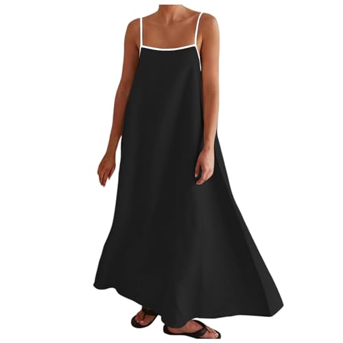 Robe longue sans manches pour femme été fluide bretelles fines