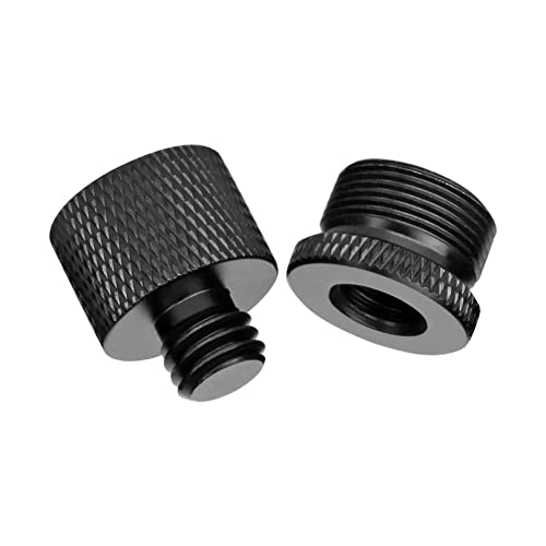 Mic Thread Adapter Thread 1/4 Male to 5/8 Female and 5/8 Male to 1/4 Female Screw Thread Adapter,Mic Stand Adapter for Camera Screw Monitor Microphone Stand Standamera Screw Adapter Thread(black)
