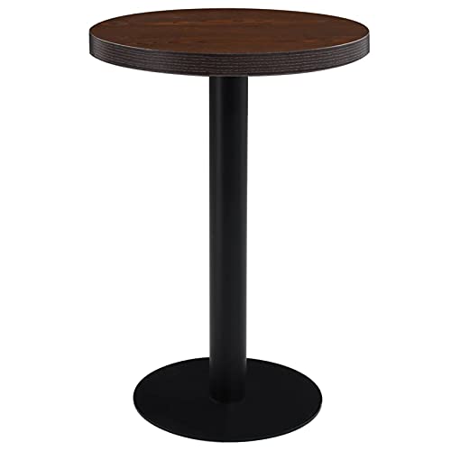 Homgoday Mesa de bistró MDF marrón Oscuro 60 cm Mesa de Bar, Mesa de Desayuno Muebles Altas Comedor Mesa Alta Mesa de Cocina