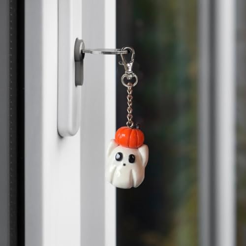 2 Inch Cute Ghost Pumpkin Key Ring Halloween Bag Charm for Party Favor - image 6